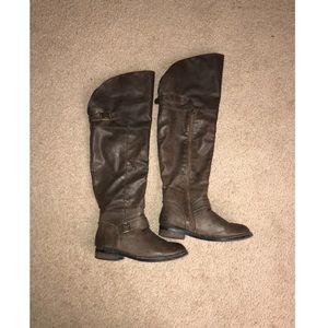 ✨Rounded Toe Shaped Dark Brown Knee-High-Boots 🍂✨